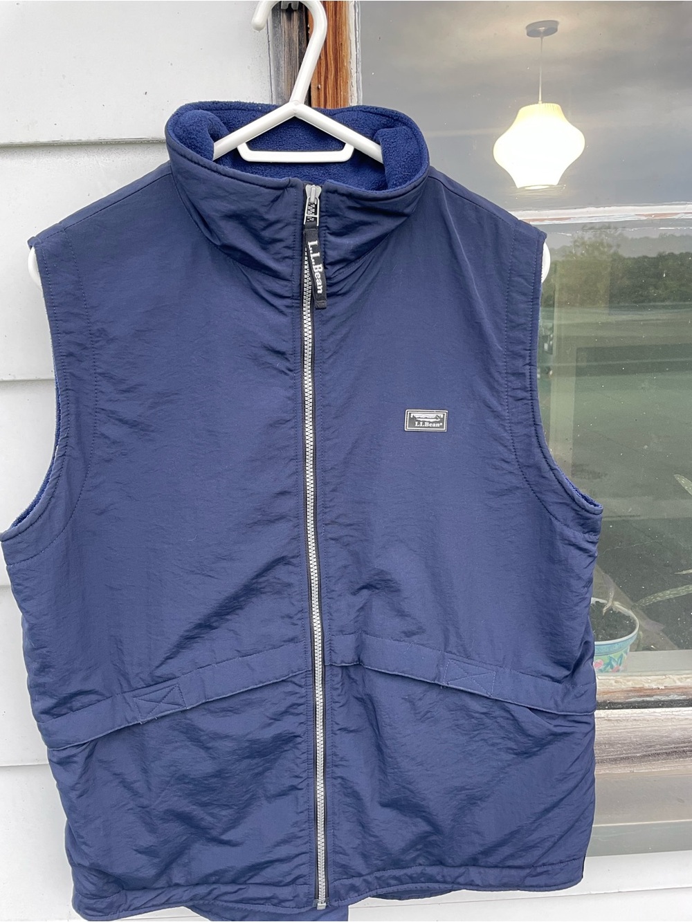 L.L.Bean Boys XL 18-20 Navy Fleece Lined Vest